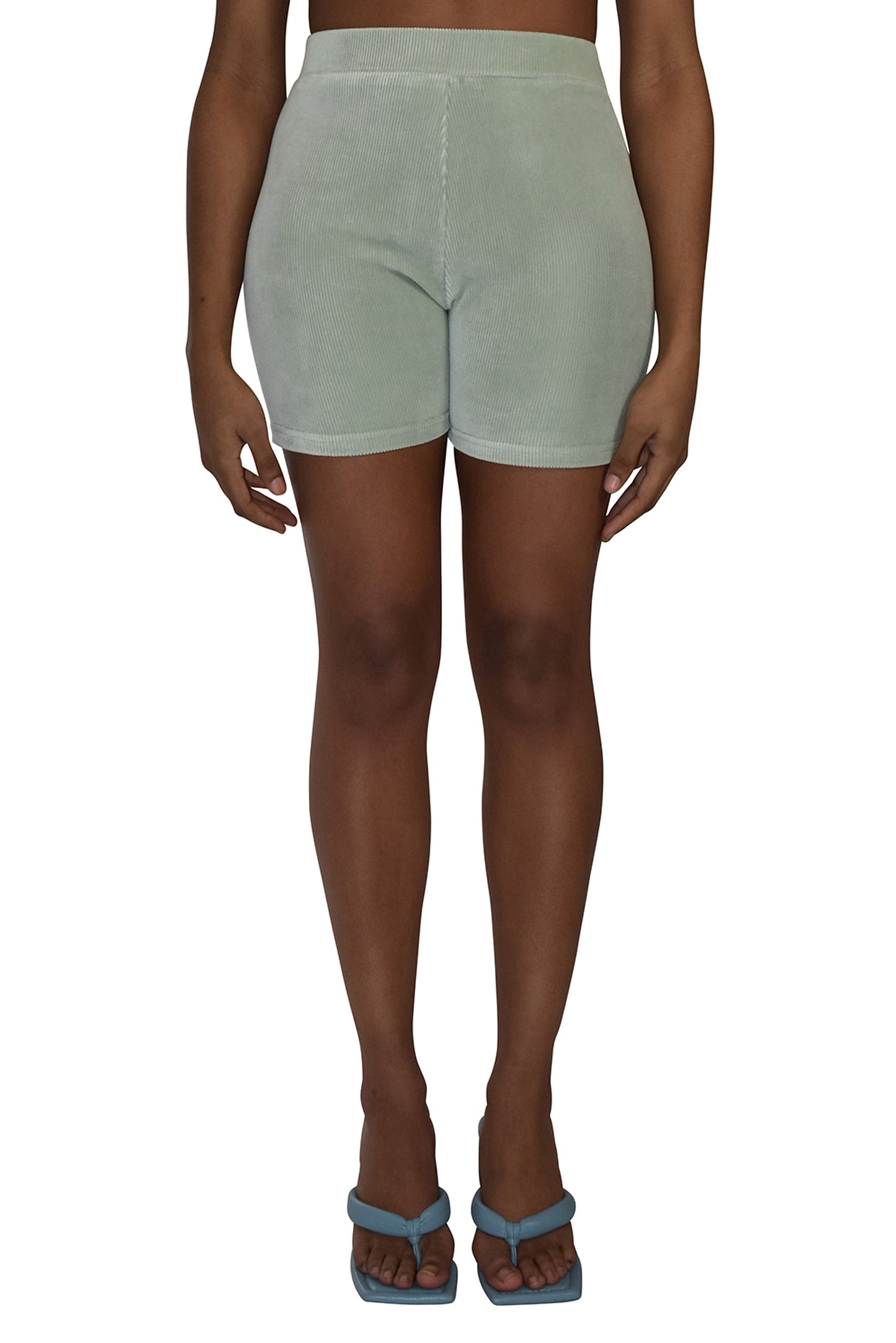 Rib Cotton Velvet Mix 'Marilyn' Shorts Seafoam No Wallflower Project