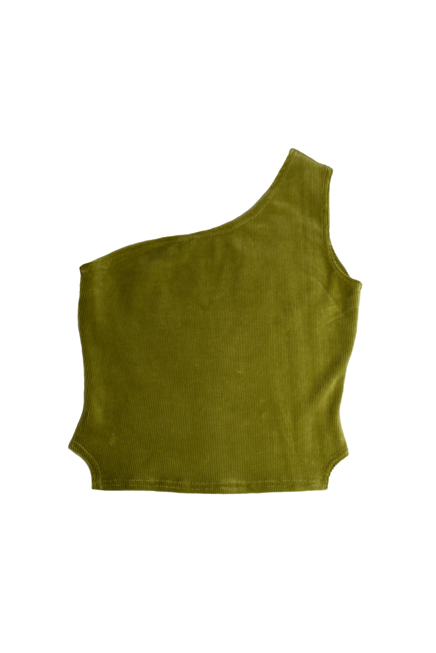 No Wallflower Project Rib Velvet Asymmetric Top Olive No Wallflower Project
