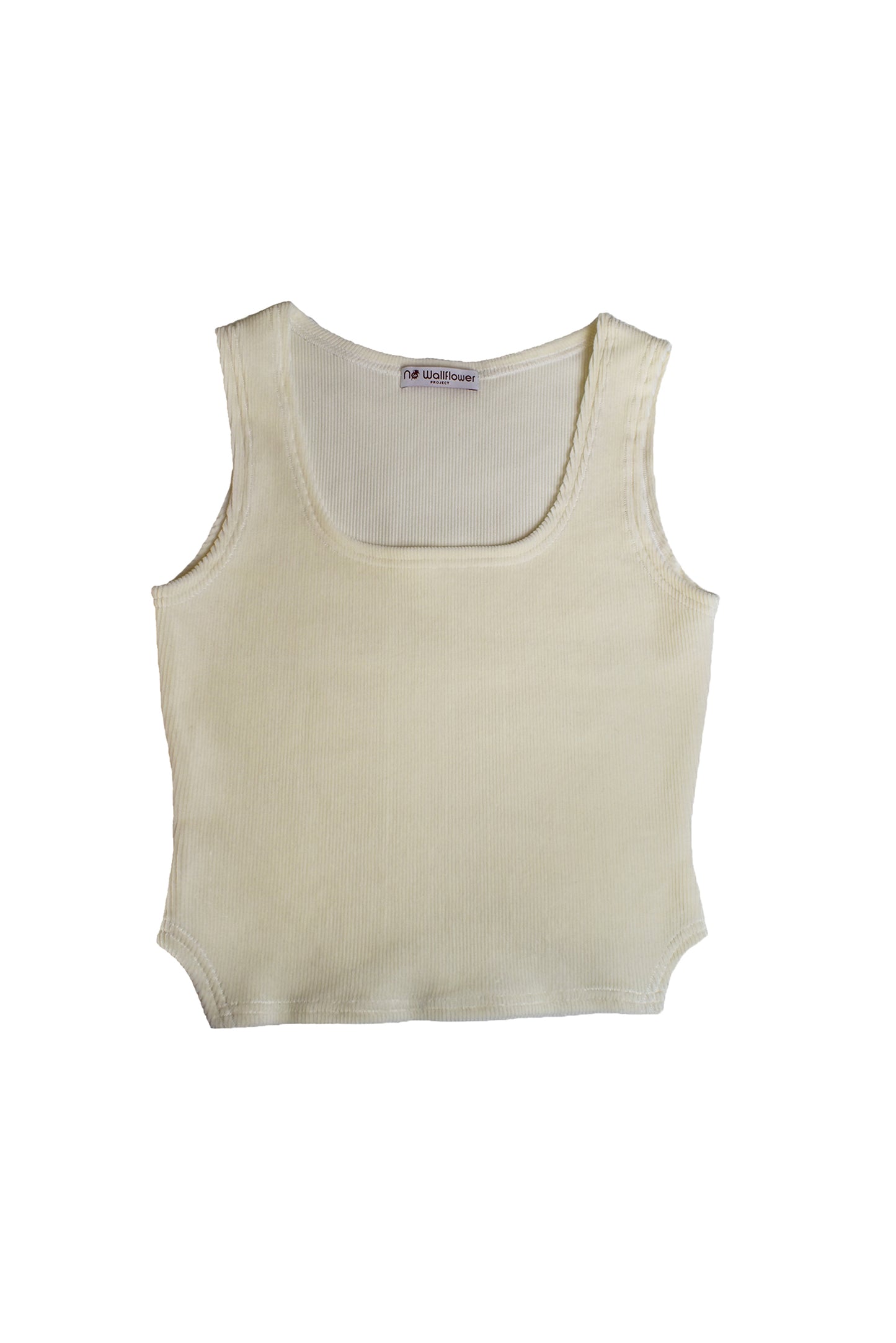Rib Cotton Velvet Godet Vest Ivory No Wallflower Project