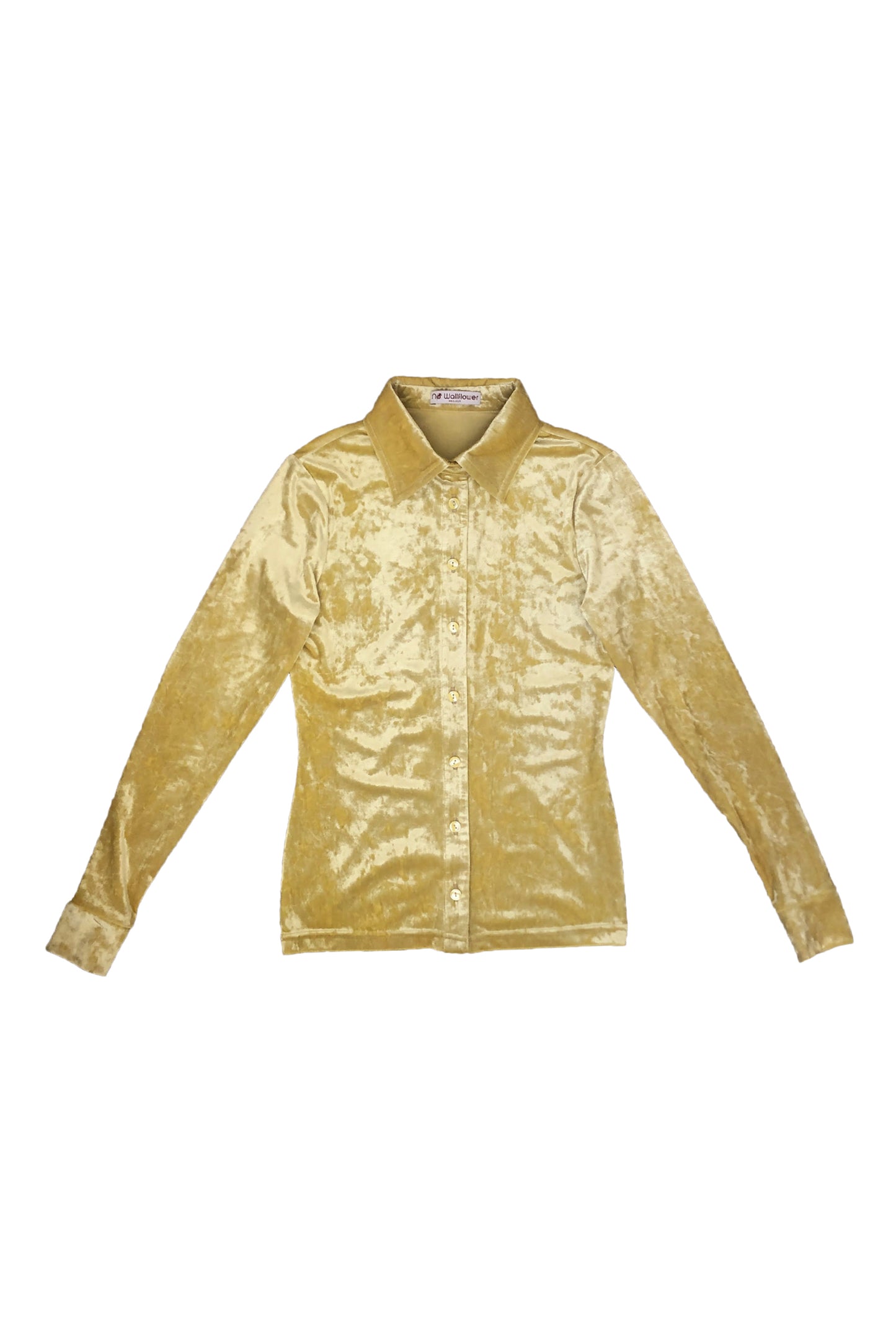 No Wallflower Project Velvet Skinny Shirt Butter Yellow