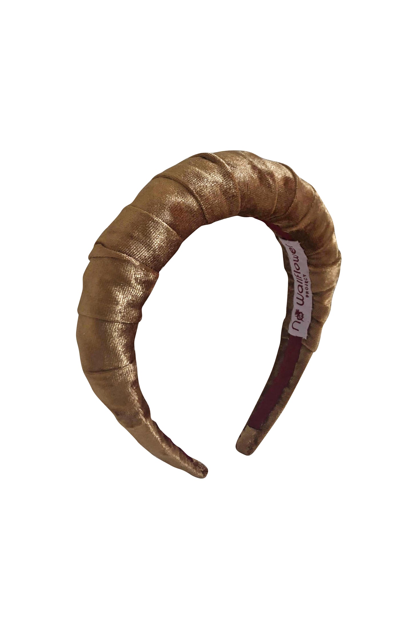 No Wallflower Gold Velvet Ruffle Headband Gold