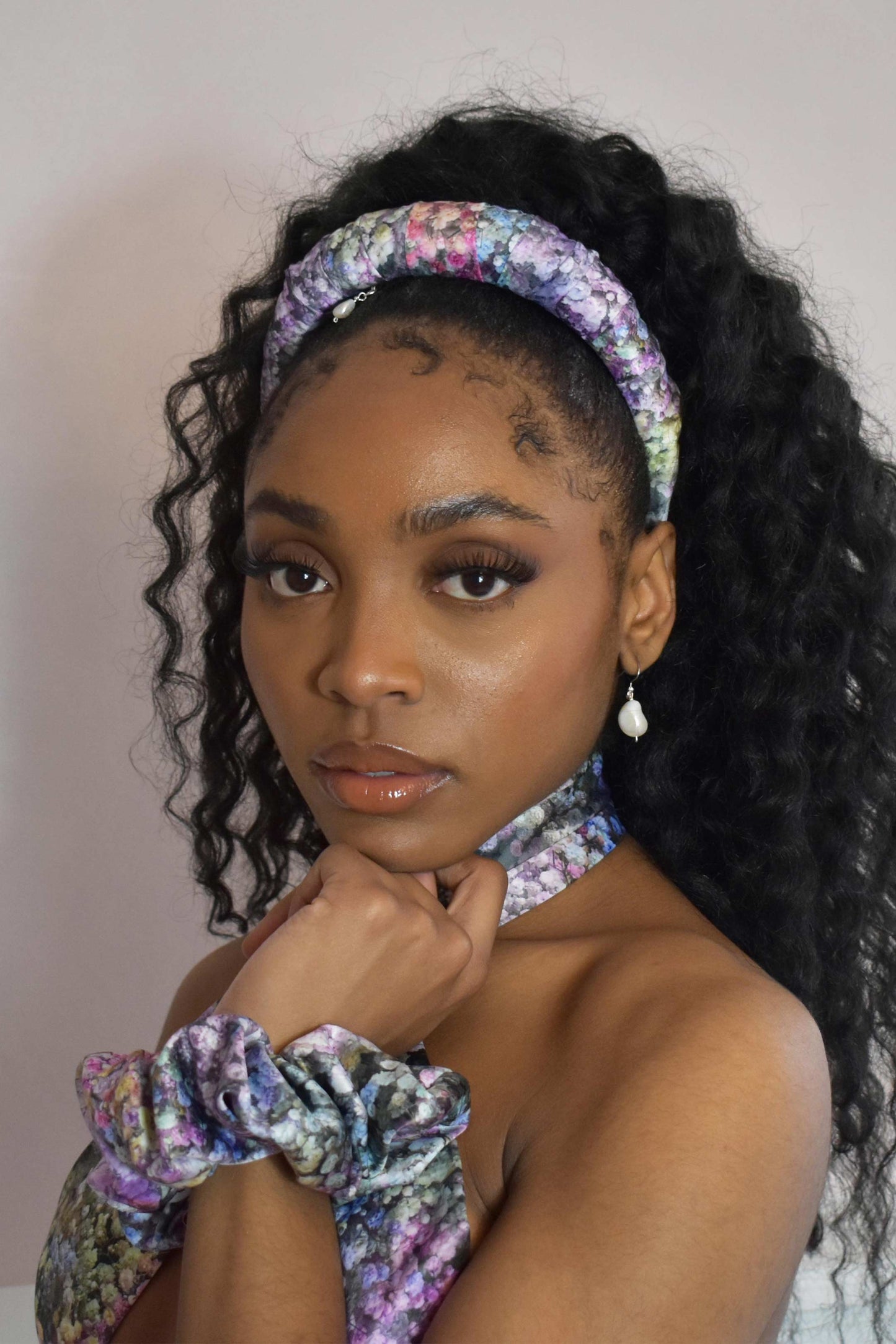 No Wallflower Project Rainbow Gypsophila Satin Scrunchy