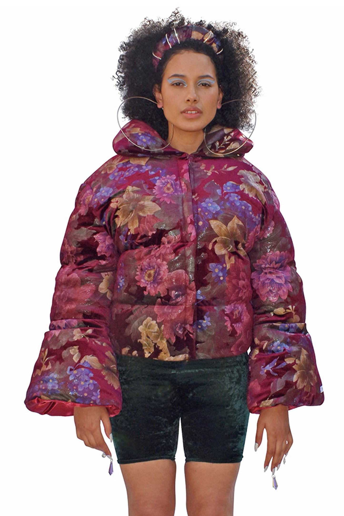 No Wallflower Project Wine Floral Opera Puffer