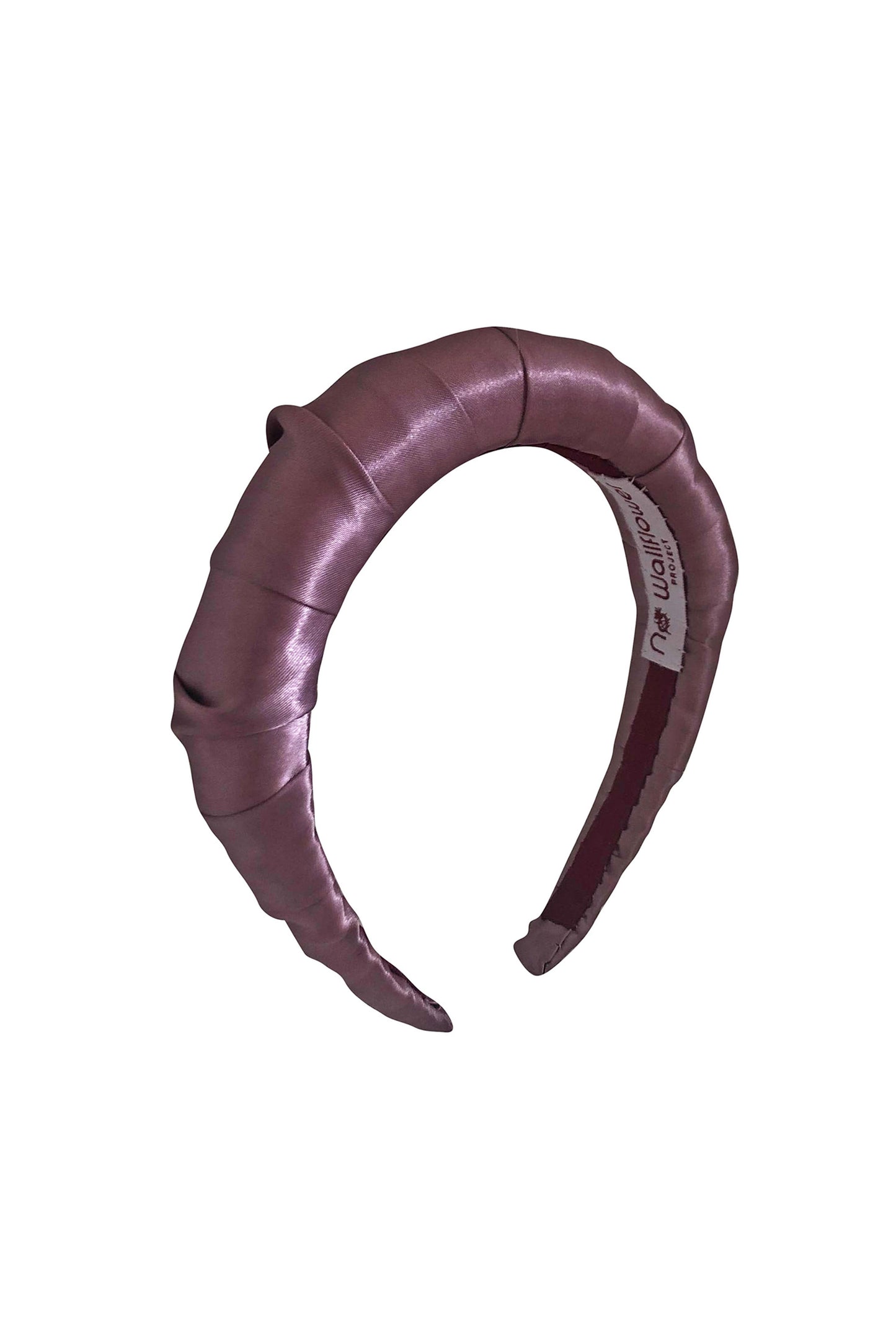 No Wallflower Project Mauve Satin Ruffle Headband