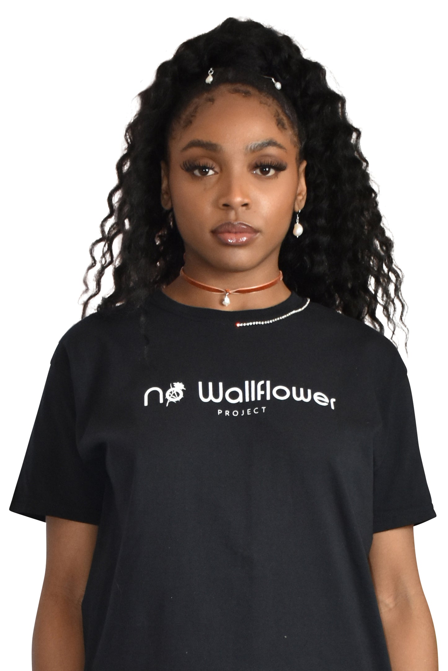 No Wallflower Project Baroque Freshwater Pearl Velvet Choker Burnt Orange