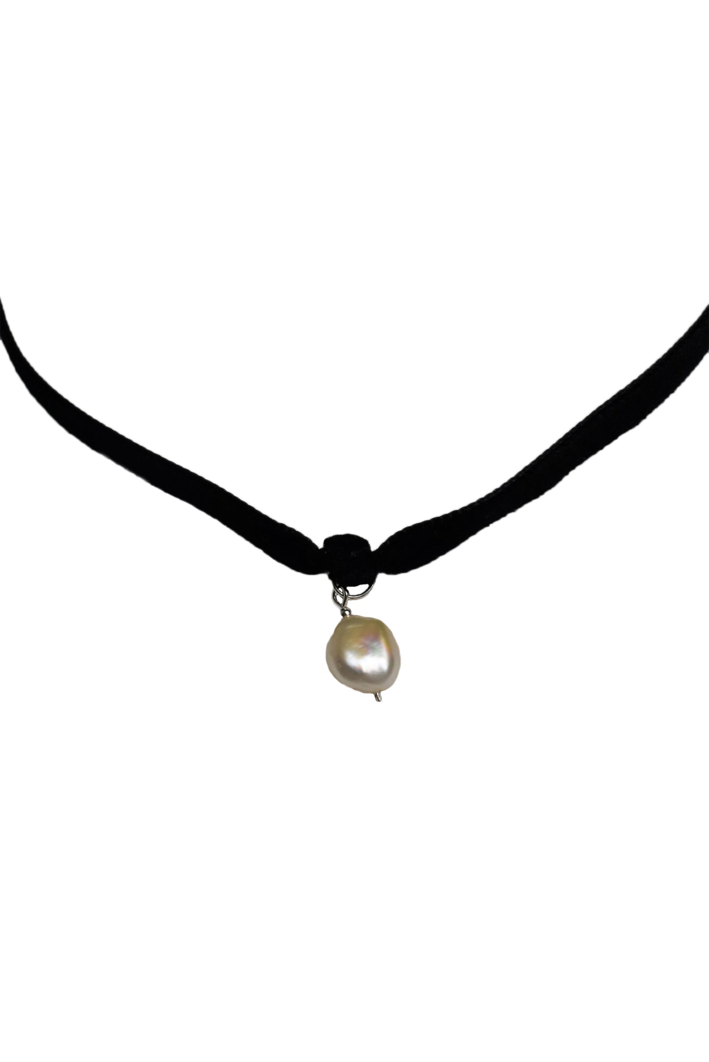 No Wallflower Project Baroque Freshwater Pearl Velvet Choker Black