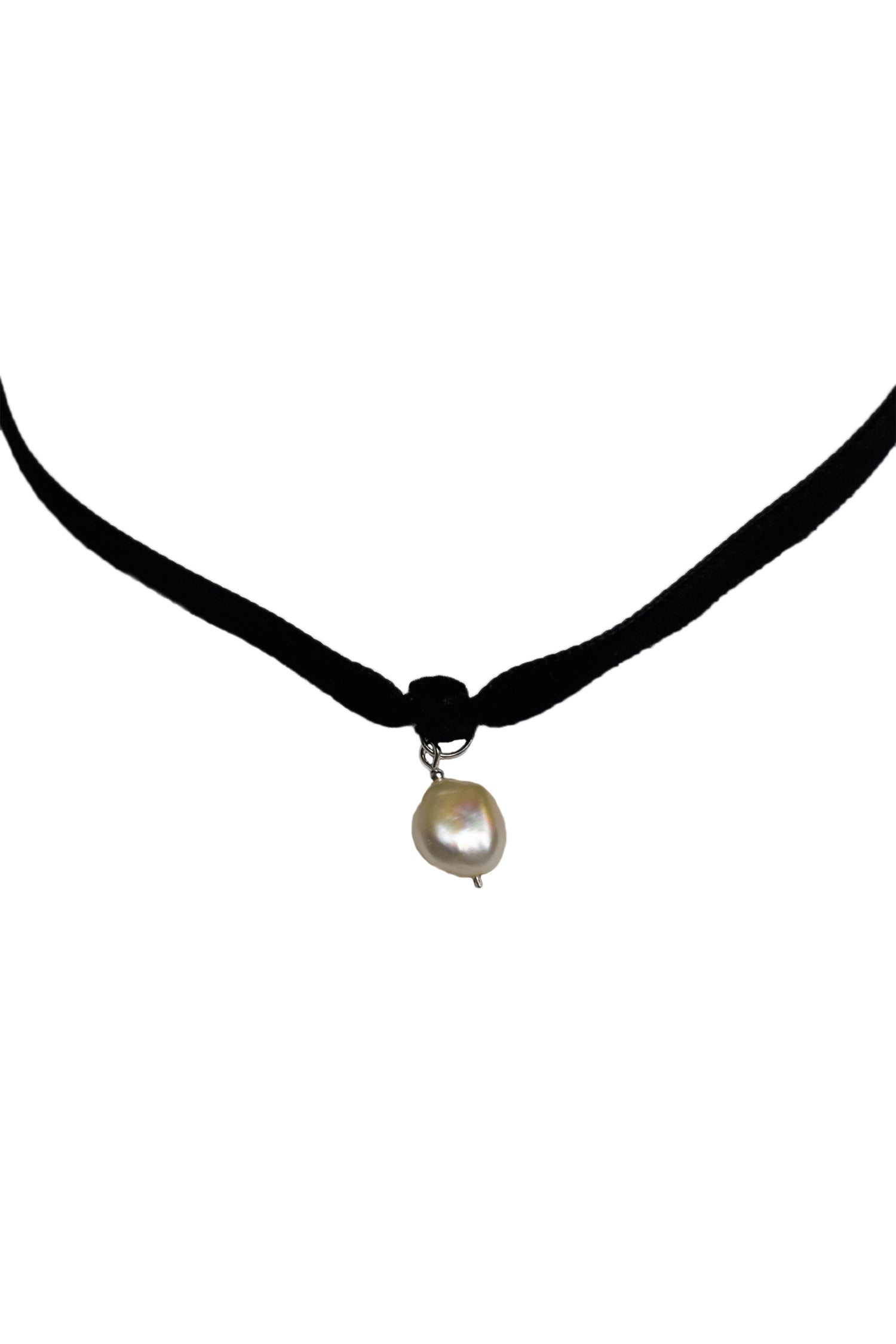 No Wallflower Project Baroque Freshwater Pearl Velvet Choker Black