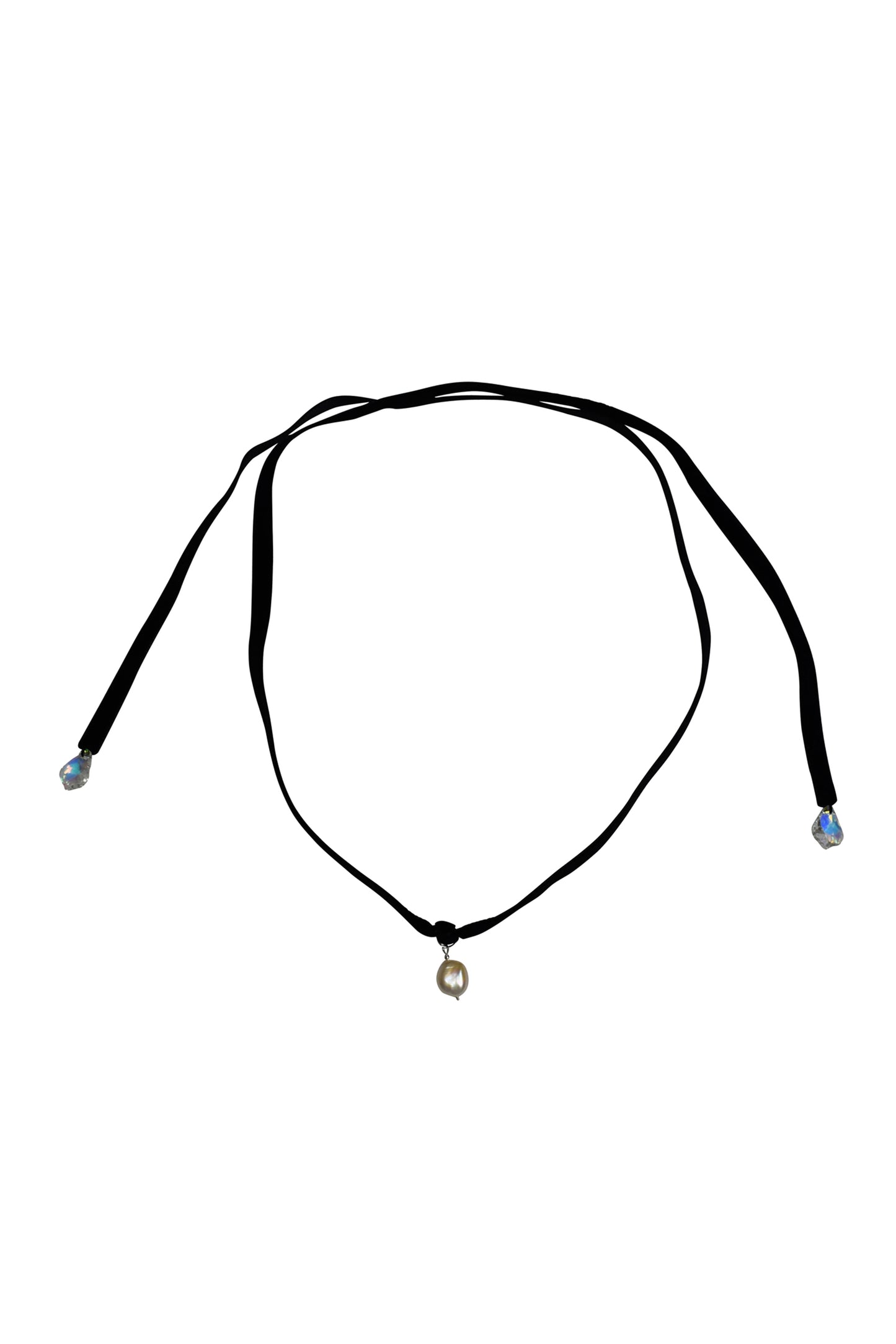 No Wallflower Project Baroque Freshwater Pearl Velvet Choker Black