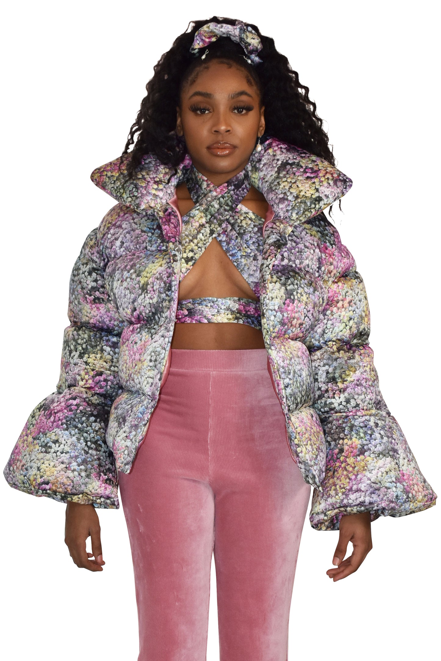 No Wallflower Project Rainbow Gypsophila Satin Scrunchy