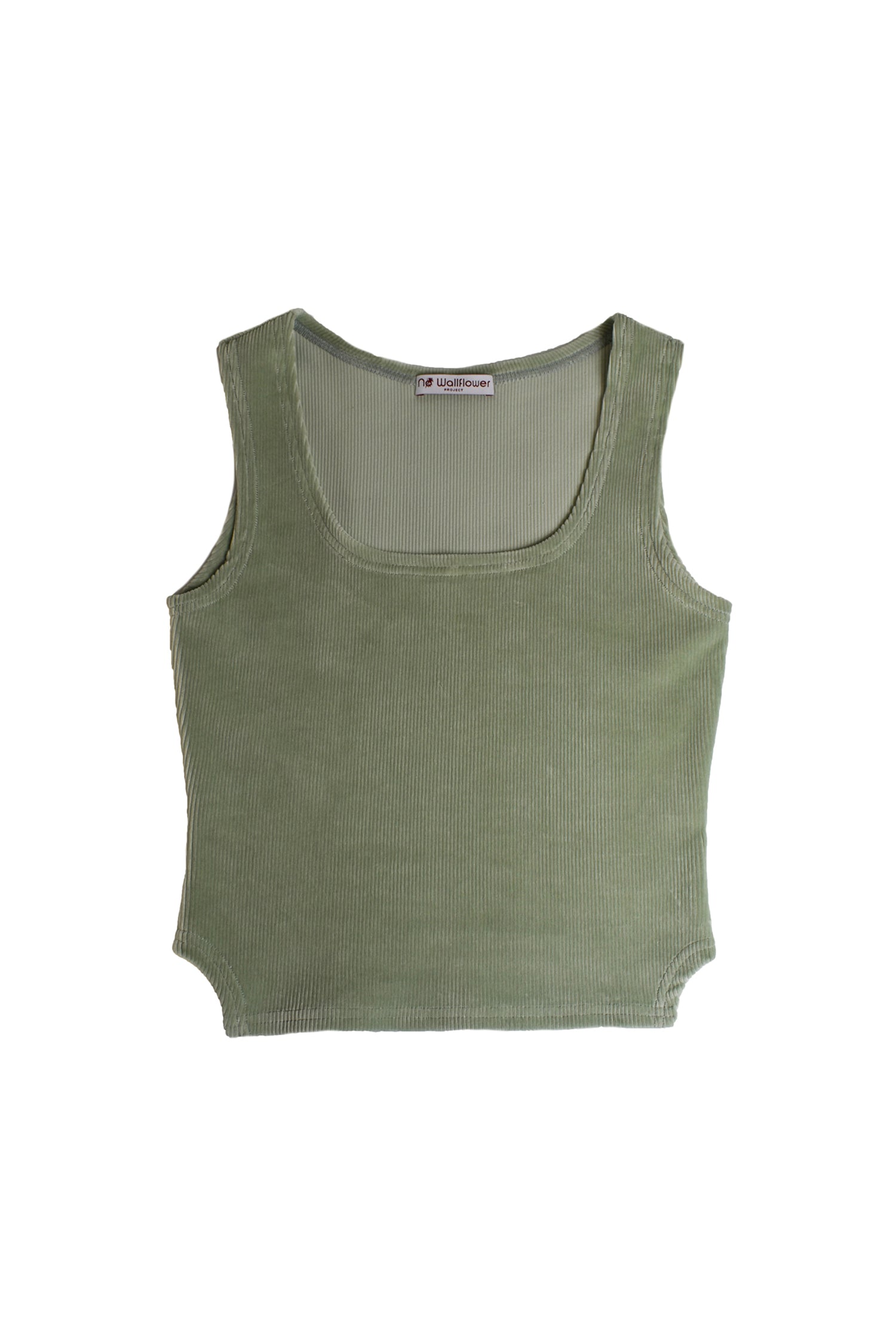 Rib Cotton Velvet Godet Vest Seafoam No Wallflower Project