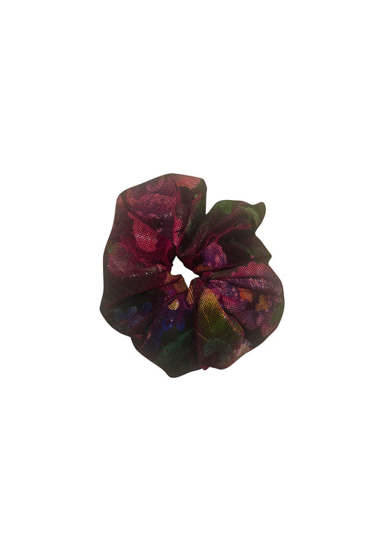 No Wallflower Project Wine Floral Velvet Scrunchy