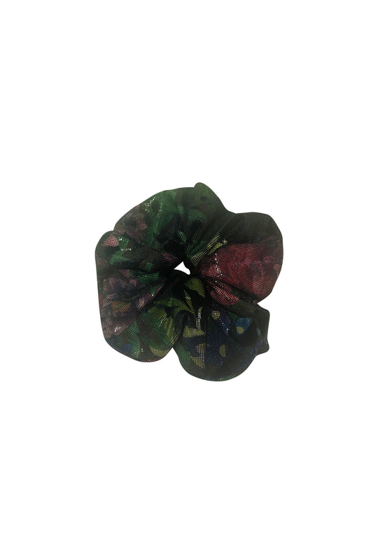 No Wallflower Project Black Floral Velvet Scrunchy