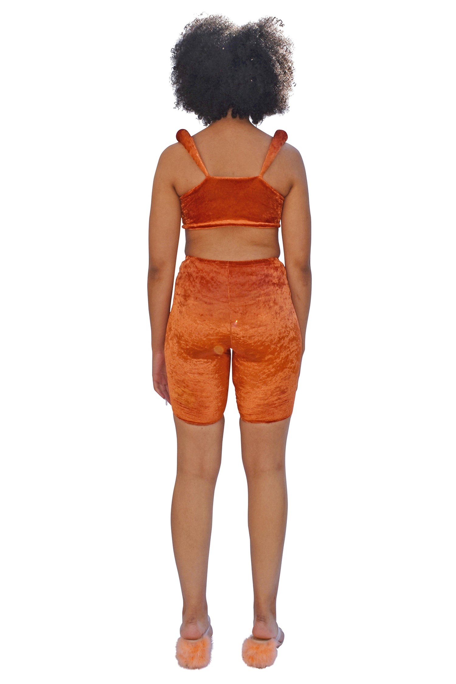 No Wallflower Project Padded Shoulder Bodice in burnt orange velvet