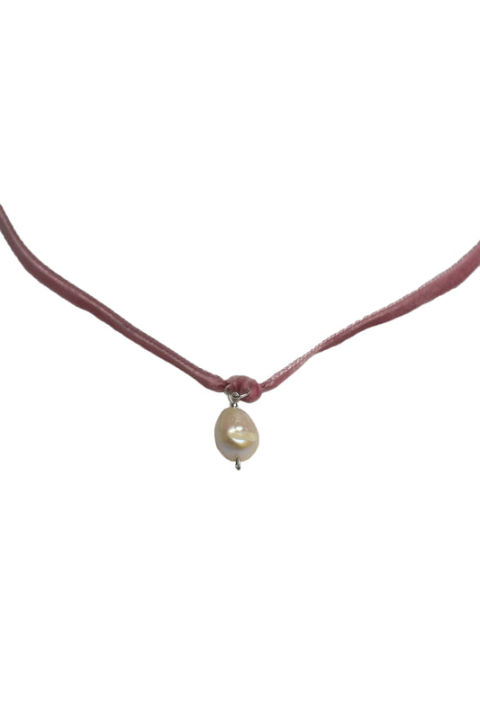 No Wallflower Project Blush Pink Velvet Freshwater Baroque Pearl Choker Necklace