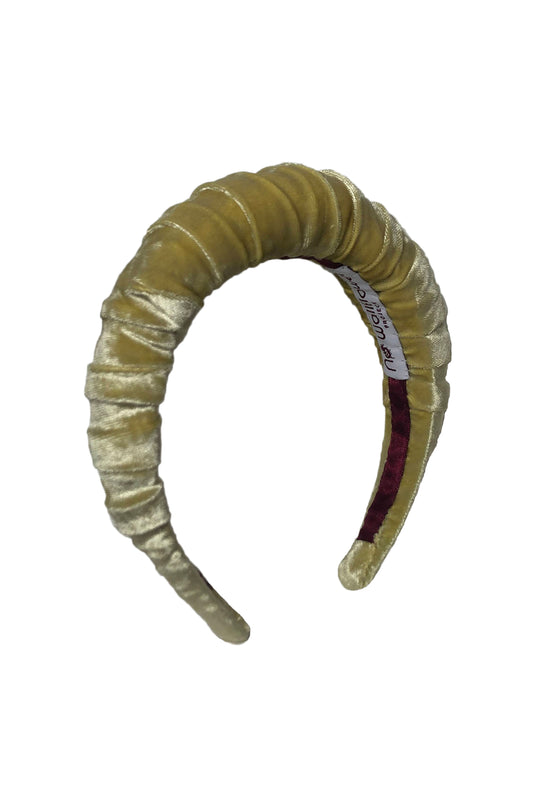 No Wallflower Project Velvet Ruffle Headband Butter Yellow