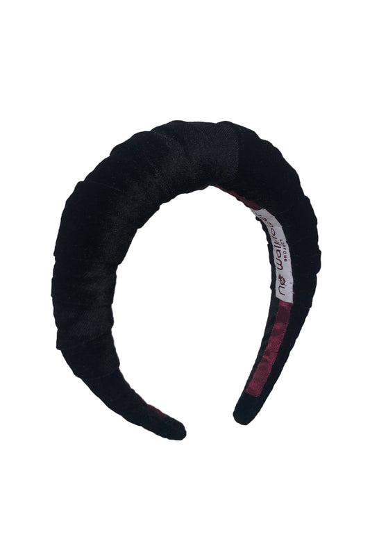 No Wallflower Project Padded Ruffle Headband Velvet Black