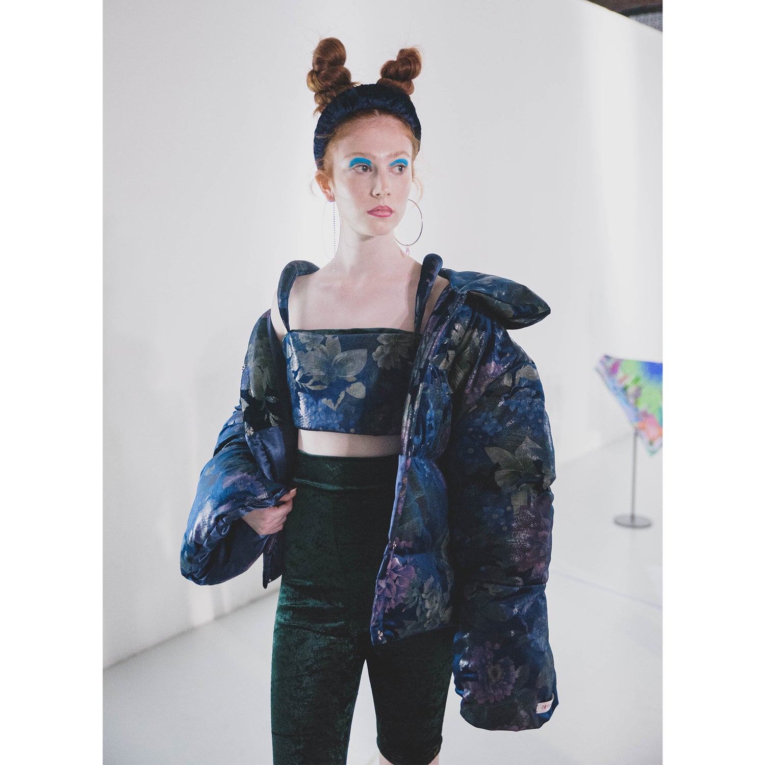 No Wallflower Project Riding Shorts in Forest Green Velvet