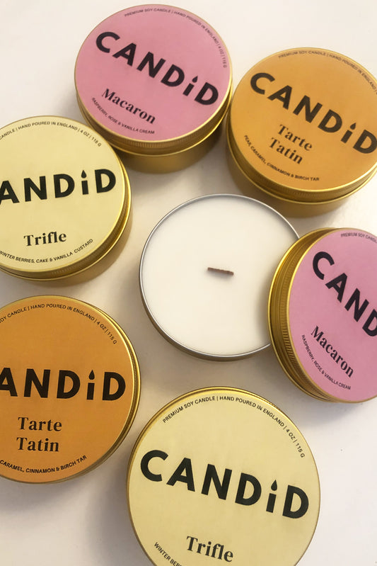 No Wallflower Project Wood Wick Tin Candles